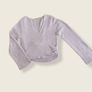 Free People Deep Plunge Lilac Sweater